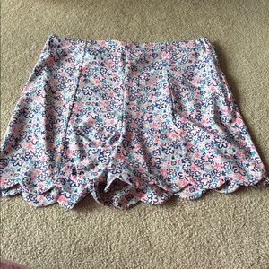 LILY‎ PULITZER | Floral, high-waisted, belted shorts, size 12 - EUC